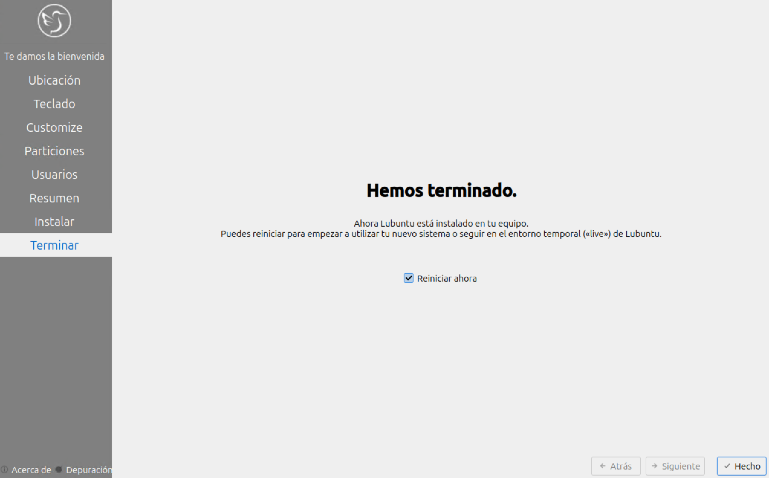 Finalizar