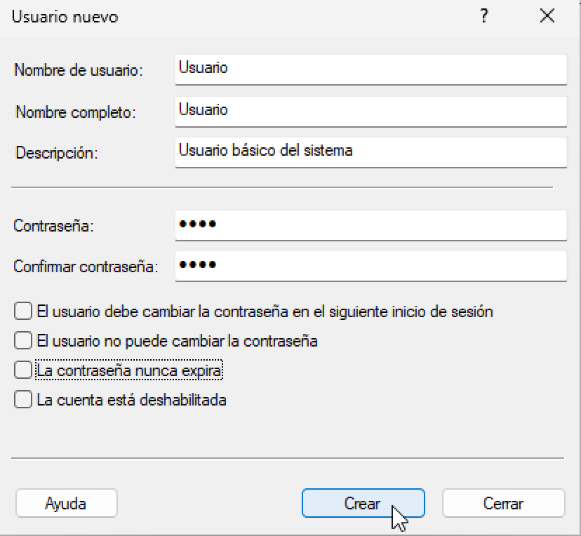 Nuevo usuario