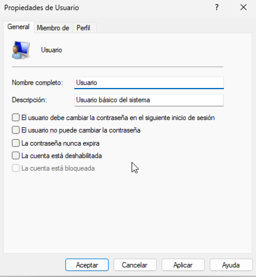 Propiedades usuario