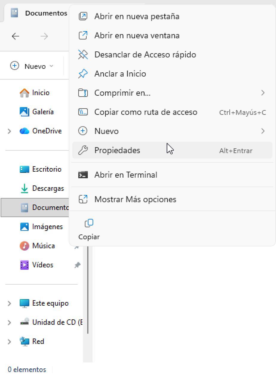 Propiedades usuario
