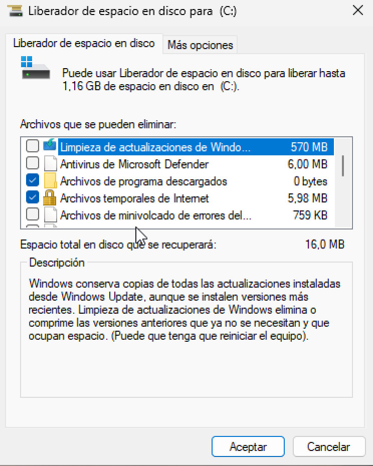 Liberador de espacio en disco
