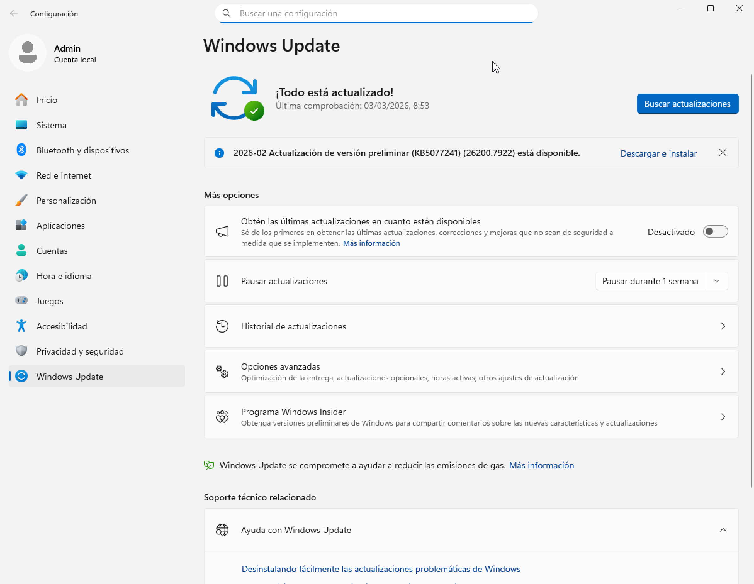 Actualizaciones automáticas